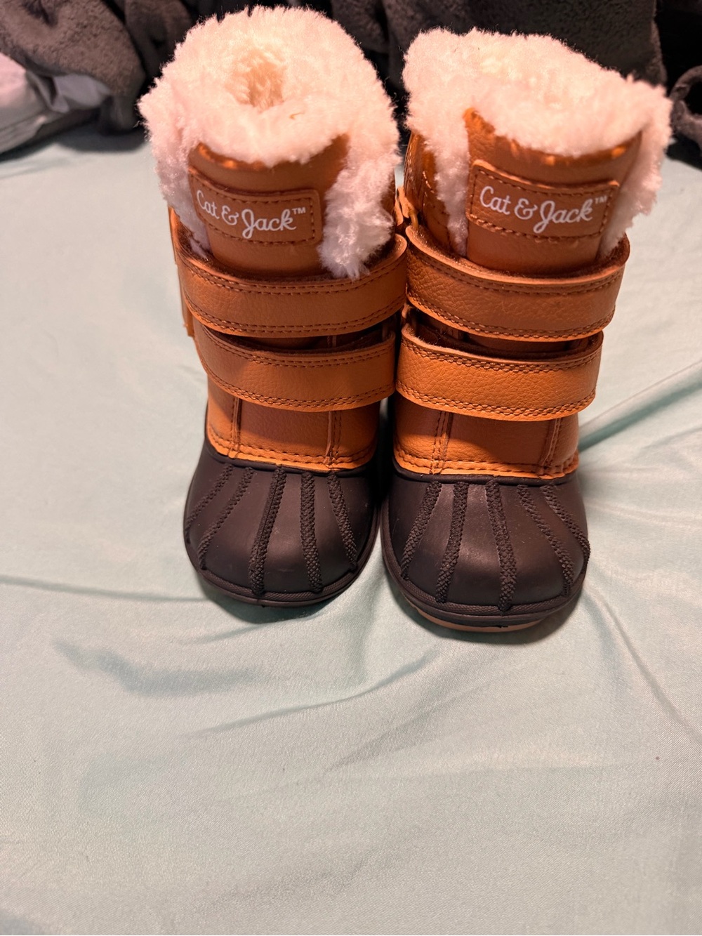 Cat & Jack Toddler Brown Insulated Snow Boots with Faux Fur